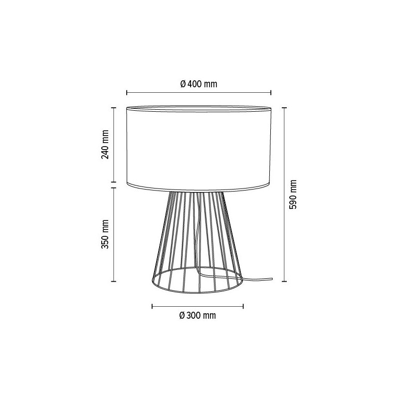 Swan Lampa Stołowa 1xE27 Max.60W Czarny/Czarny PVC/Biały