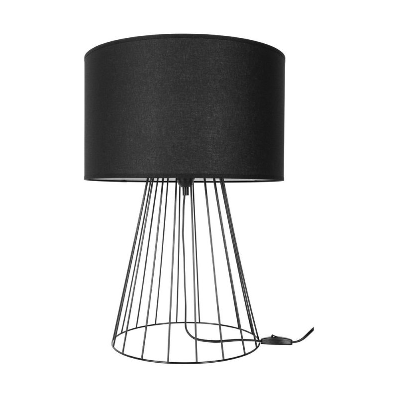 Swan Lampa Stołowa 1xE27 Max.60W Czarny/Czarny PVC/Czarny