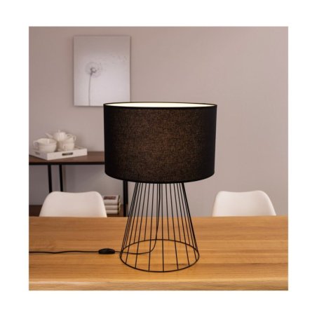 Swan Lampa Stołowa 1xE27 Max.60W Czarny/Czarny PVC/Czarny