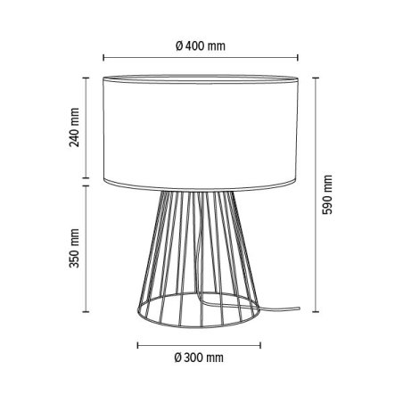 Swan Lampa Stołowa 1xE27 Max.60W Czarny/Czarny PVC/Czarny