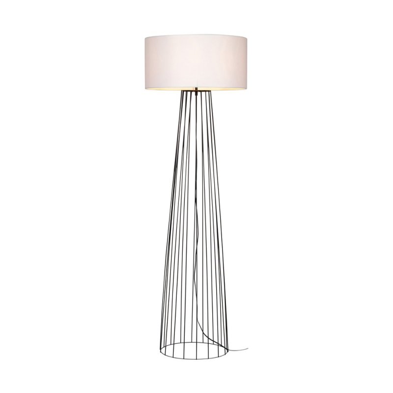 Swan Lampa Podłogowa 1xE27 Max.60W Czarny/Czarny PVC/Biały