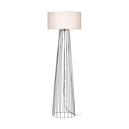 Swan Lampa Podłogowa 1xE27 Max.60W Czarny/Czarny PVC/Biały