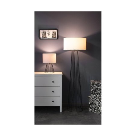 Swan Lampa Podłogowa 1xE27 Max.60W Czarny/Czarny PVC/Biały