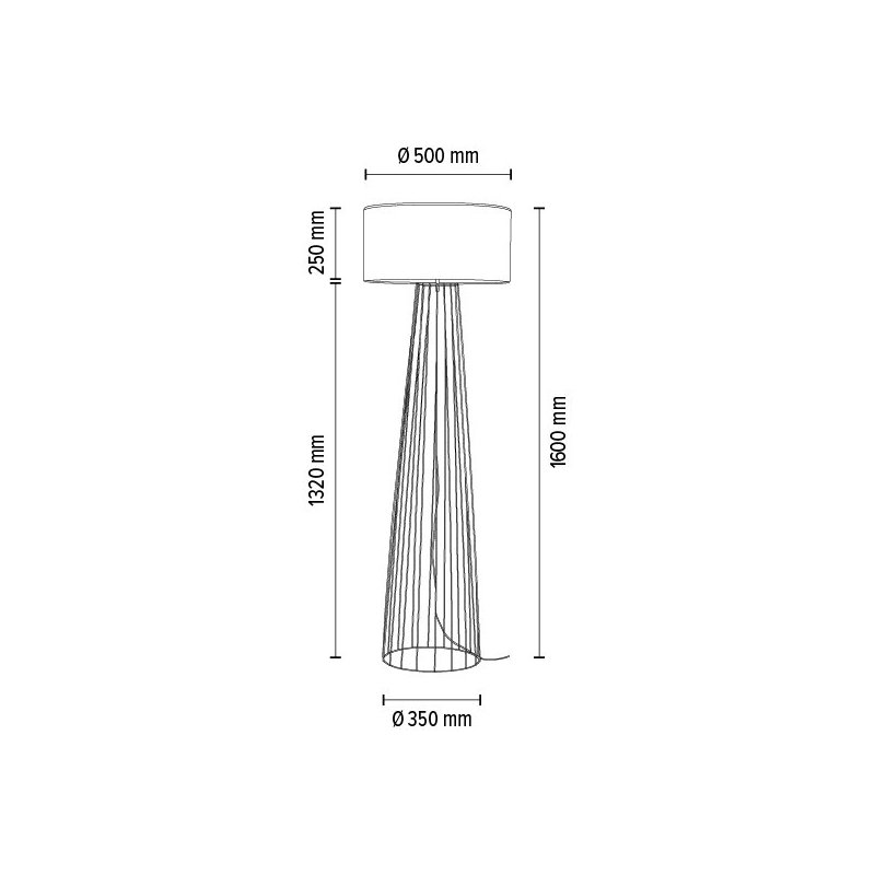 Swan Lampa Podłogowa 1xE27 Max.60W Czarny/Czarny PVC/Biały