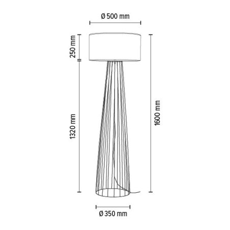 Swan Lampa Podłogowa 1xE27 Max.60W Czarny/Czarny PVC/Biały