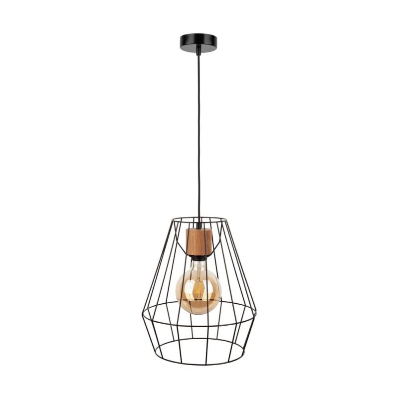 Endorfina Lampa Wisząca 1xE27 Max.60W Czarny/Dąb Olejowany/Czarny/Czarny