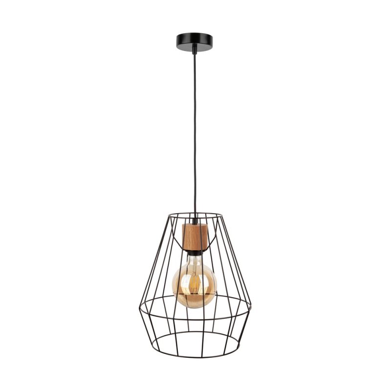 Endorfina Lampa Wisząca 1xE27 Max.60W Czarny/Dąb Olejowany/Czarny/Czarny