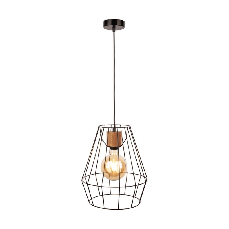 Endorfina Lampa Wisząca 1xE27 Max.60W Czarny/Dąb Olejowany/Czarny/Czarny