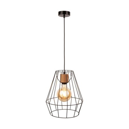 Endorfina Lampa Wisząca 1xE27 Max.60W Czarny/Dąb Olejowany/Czarny/Czarny