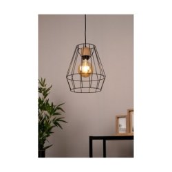Endorfina Lampa Wisząca 1xE27 Max.60W Czarny/Dąb Olejowany/Czarny/Czarny
