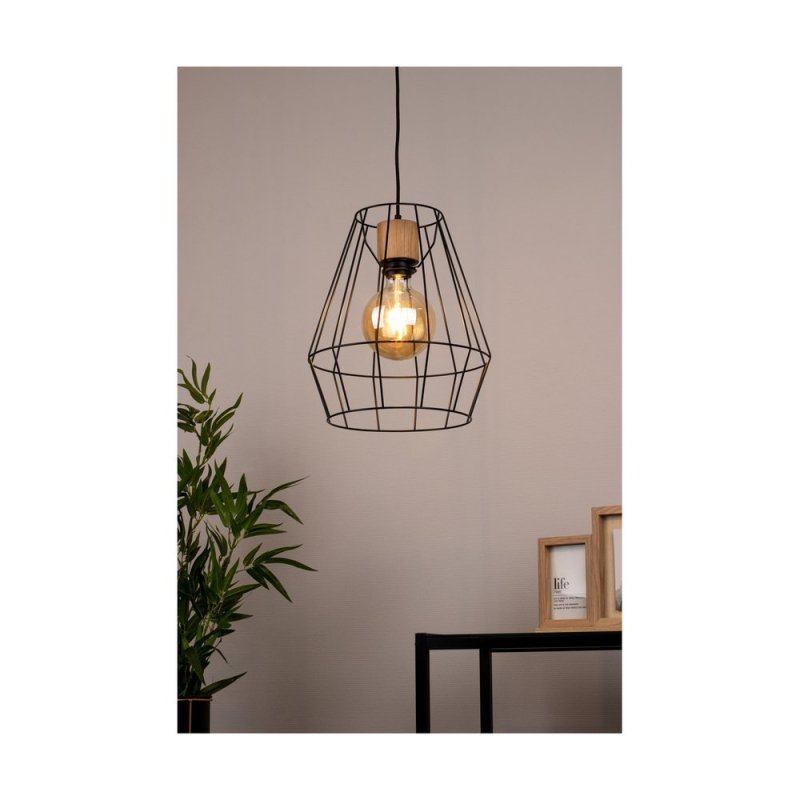 Endorfina Lampa Wisząca 1xE27 Max.60W Czarny/Dąb Olejowany/Czarny/Czarny