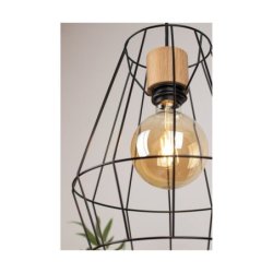 Endorfina Lampa Wisząca 1xE27 Max.60W Czarny/Dąb Olejowany/Czarny/Czarny