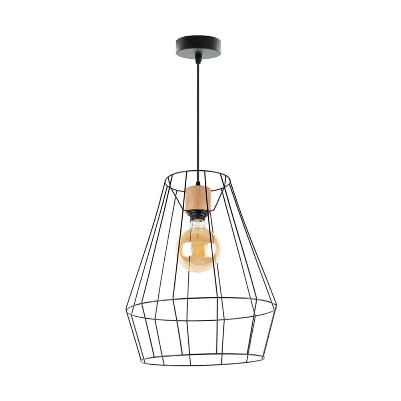 Endorfina Lampa Wisząca 1xE27 Max.60W Czarny/Dąb Olejowany/Czarny/Czarny