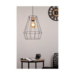 Endorfina Lampa Wisząca 1xE27 Max.60W Czarny/Dąb Olejowany/Czarny/Czarny
