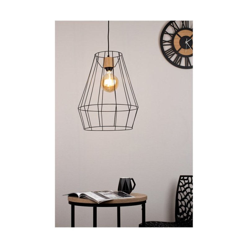 Endorfina Lampa Wisząca 1xE27 Max.60W Czarny/Dąb Olejowany/Czarny/Czarny