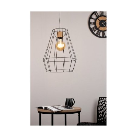 Endorfina Lampa Wisząca 1xE27 Max.60W Czarny/Dąb Olejowany/Czarny/Czarny