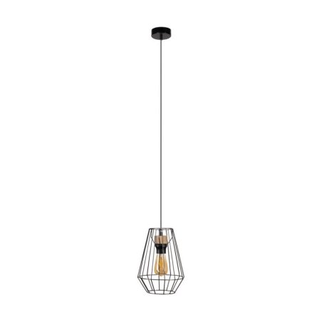 Endorfina Lampa Wisząca 1xE27 Max.60W Czarny/Dąb Olejowany/Czarny PVC/Czarny