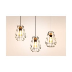 Endorfina Lampa Wisząca 3xE27 Max.60W Czarny/Dąb Olejowany/Czarny PVC/Czarny