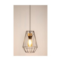 Endorfina Lampa Wisząca 3xE27 Max.60W Czarny/Dąb Olejowany/Czarny PVC/Czarny