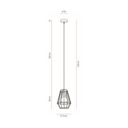 Endorfina Lampa Wisząca 1xE27 Max.60W Czarny/Czarny PVC/Czarny