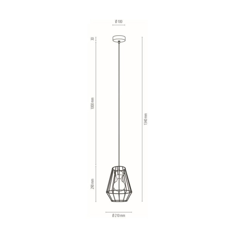Endorfina Lampa Wisząca 1xE27 Max.60W Czarny/Czarny PVC/Czarny