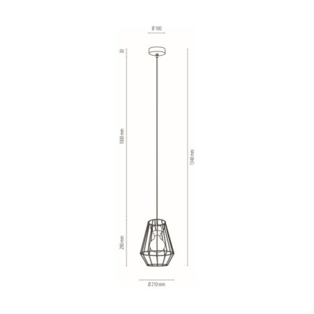 Endorfina Lampa Wisząca 1xE27 Max.60W Czarny/Czarny PVC/Czarny