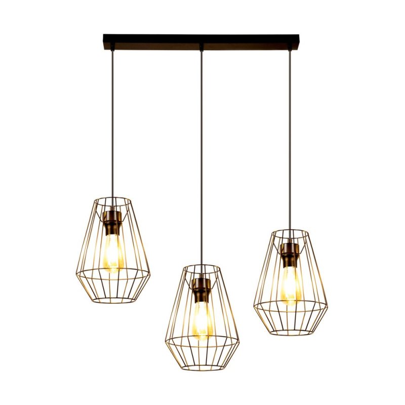 Endorfina Lampa Wisząca 3xE27 Max.60W Czarny/Czarny PVC/Czarny