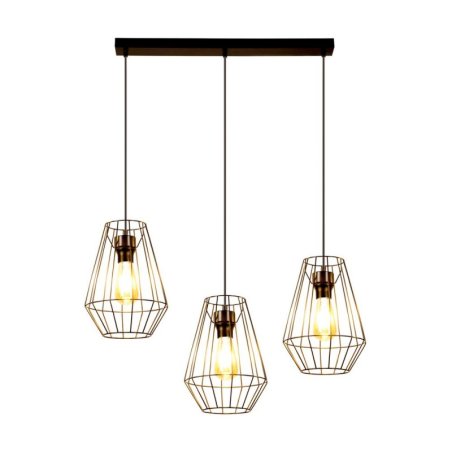 Endorfina Lampa Wisząca 3xE27 Max.60W Czarny/Czarny PVC/Czarny