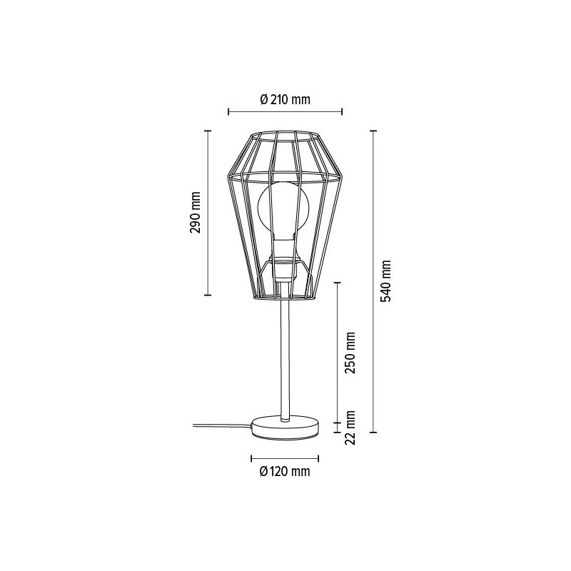 Endorfina Lampa Stołowa 1xE27 Max.25W Czarny