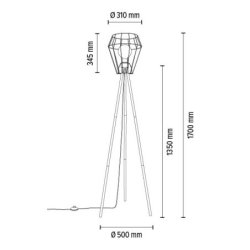 Endorfina Lampa Podłogowa 1xE27 Max.40W Czarny/Czarny