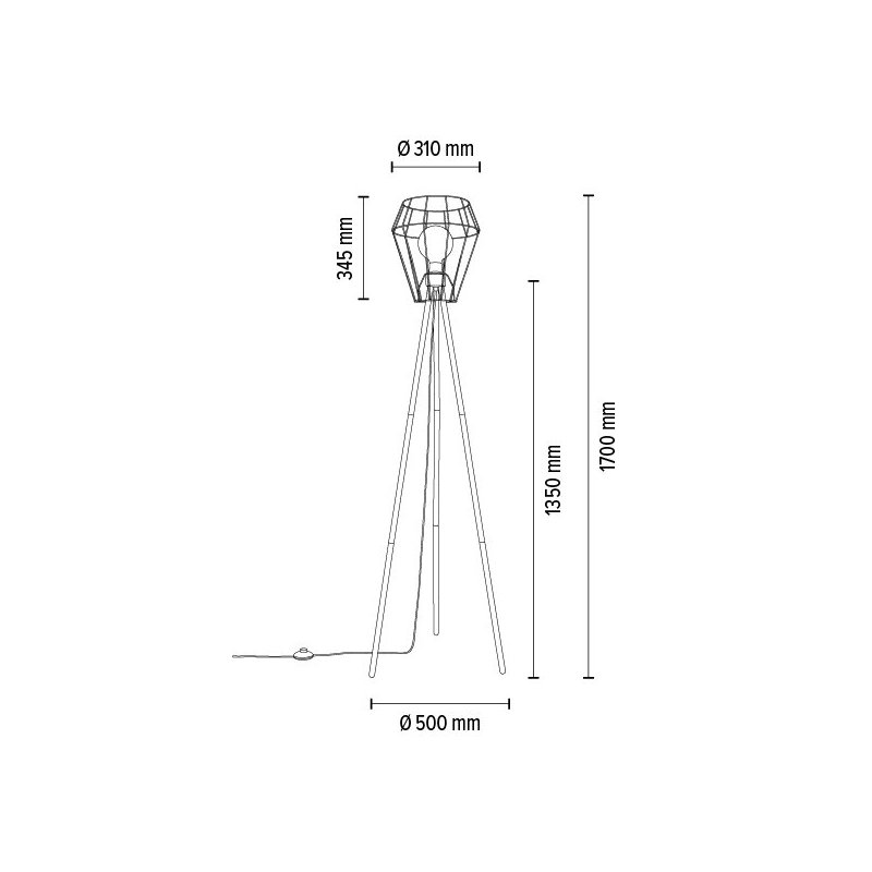 Endorfina Lampa Podłogowa 1xE27 Max.40W Czarny/Czarny