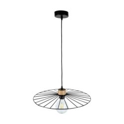 Antonella Lampa Wisząca 1xE27 Max.60W Czarny/Czarny/Dąb Olejowany/Czarny