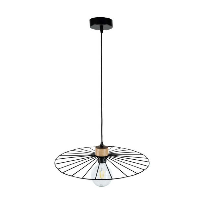 Antonella Lampa Wisząca 1xE27 Max.60W Czarny/Czarny/Dąb Olejowany/Czarny