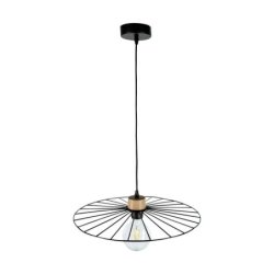 Antonella Lampa Wisząca 1xE27 Max.60W Czarny/Czarny/Dąb Olejowany/Czarny