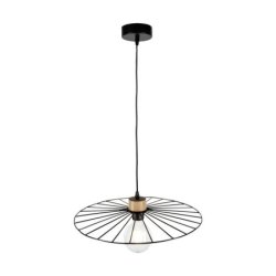 Antonella Lampa Wisząca 1xE27 Max.60W Czarny/Czarny/Dąb Olejowany/Czarny