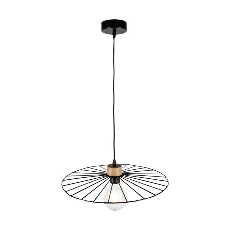 Antonella Lampa Wisząca 1xE27 Max.60W Czarny/Czarny/Dąb Olejowany/Czarny