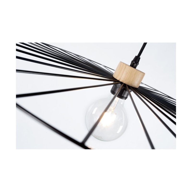 Antonella Lampa Wisząca 1xE27 Max.60W Czarny/Czarny/Dąb Olejowany/Czarny