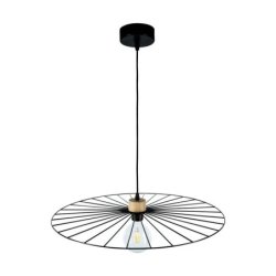 Antonella Lampa Wisząca 1xE27 Max.60W Czarny/Czarny/Dąb Olejowany/Czarny