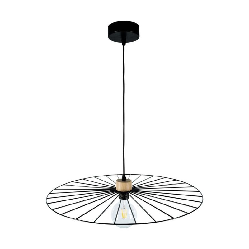 Antonella Lampa Wisząca 1xE27 Max.60W Czarny/Czarny/Dąb Olejowany/Czarny