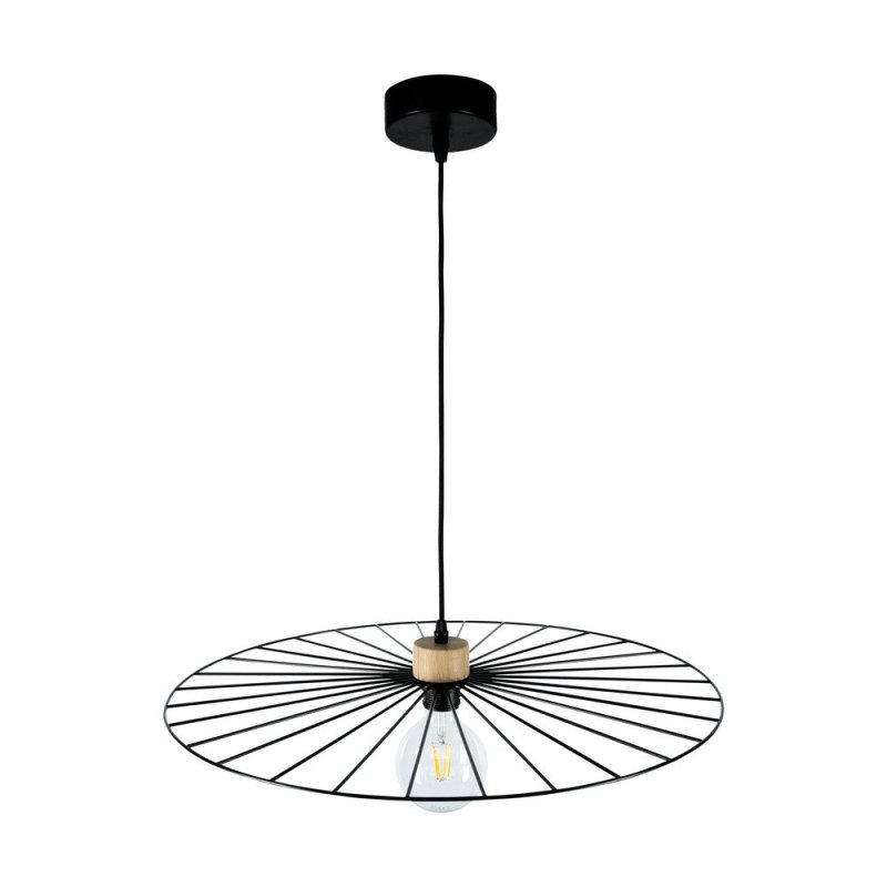 Antonella Lampa Wisząca 1xE27 Max.60W Czarny/Czarny/Dąb Olejowany/Czarny