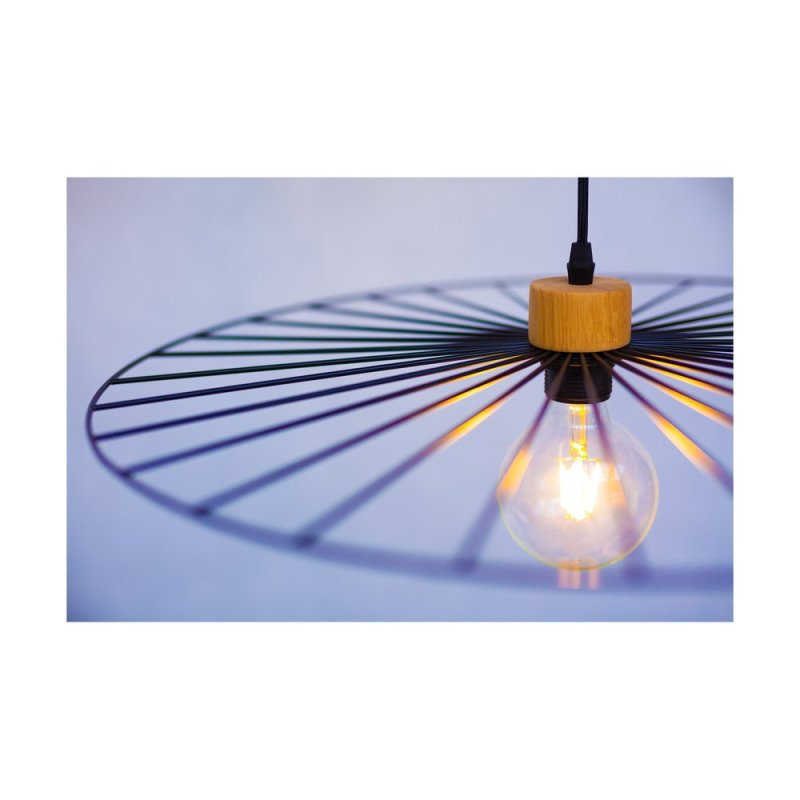 Antonella Lampa Wisząca 1xE27 Max.60W Czarny/Czarny/Dąb Olejowany/Czarny