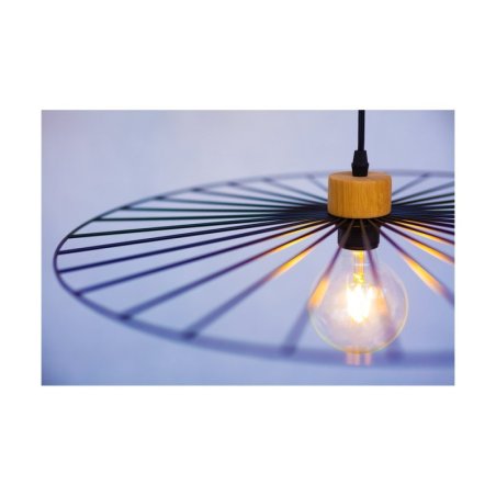Antonella Lampa Wisząca 1xE27 Max.60W Czarny/Czarny/Dąb Olejowany/Czarny
