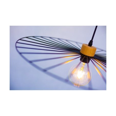 Antonella Lampa Wisząca 1xE27 Max.60W Czarny/Czarny/Dąb Olejowany/Czarny