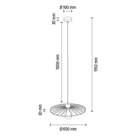 Antonella Lampa Wisząca 1xE27 Max.60W Czarny/Czarny
