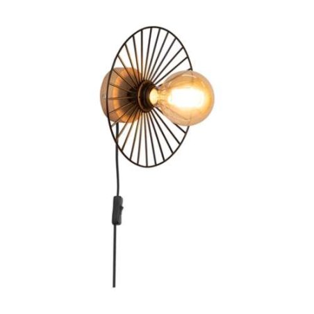 Antonella Kinkiet 1xE27 Max.25W Dąb Olejowany/Czarny