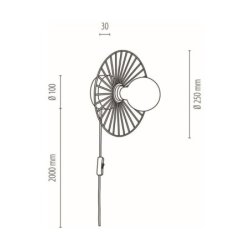 Antonella Kinkiet 1xE27 Max.25W Dąb Olejowany/Czarny