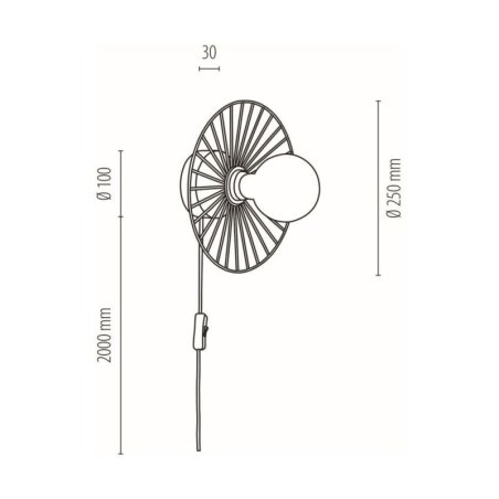 Antonella Kinkiet 1xE27 Max.25W Dąb Olejowany/Czarny