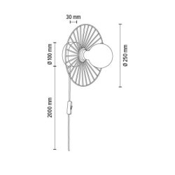 Antonella Kinkiet 1xE27 Max.25W Czarny
