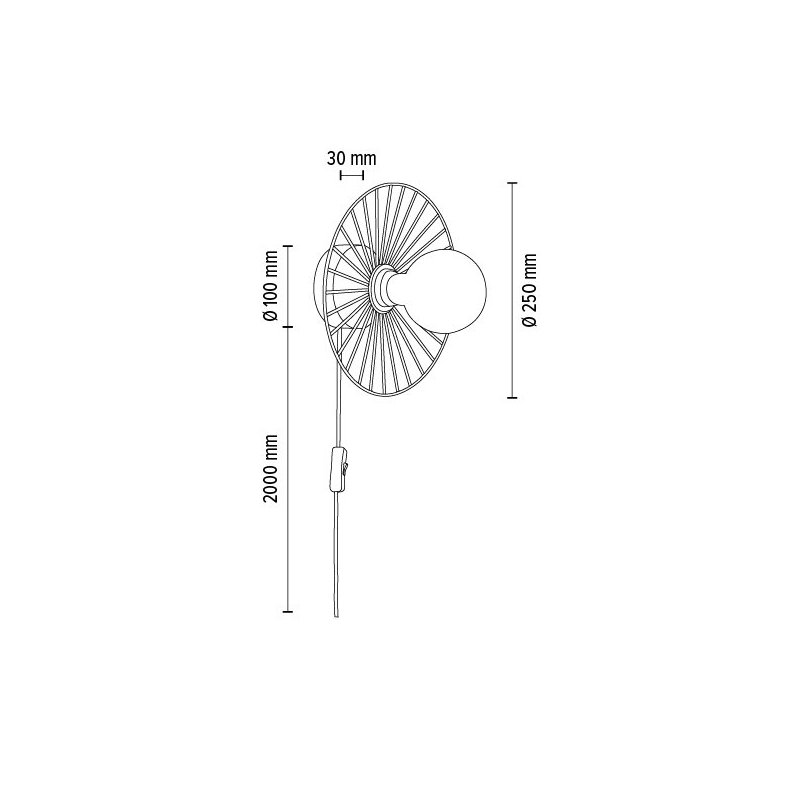 Antonella Kinkiet 1xE27 Max.25W Czarny