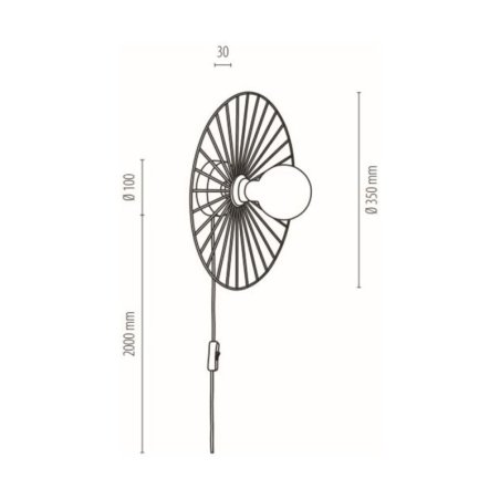 Antonella Kinkiet 1xE27 Max.25W Czarny